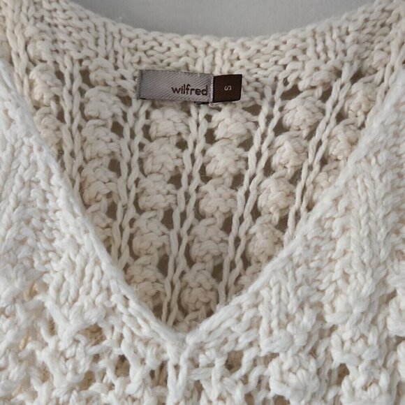 ARITZIA | Wilfred Crochet sweater vest jumper dress wool alpaca cream sz S - Picture 4 of 7